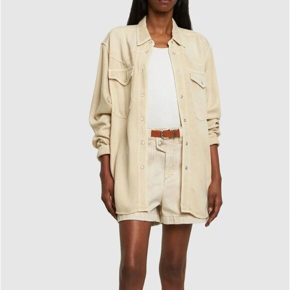Etoile Isabel Marant Taniami Lyocell Shirt Ecru Size 38/ US 6 - Picture 1 of 9